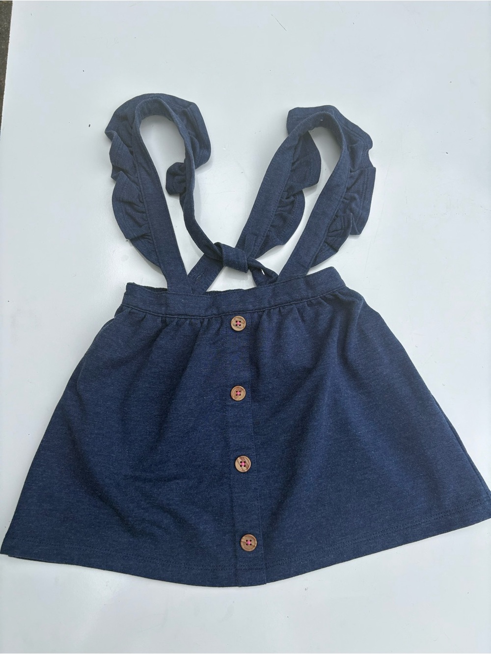 Wonder Nation Skirt, Toddler Girls Size 3T, Blue, Front buttons. Ruffles